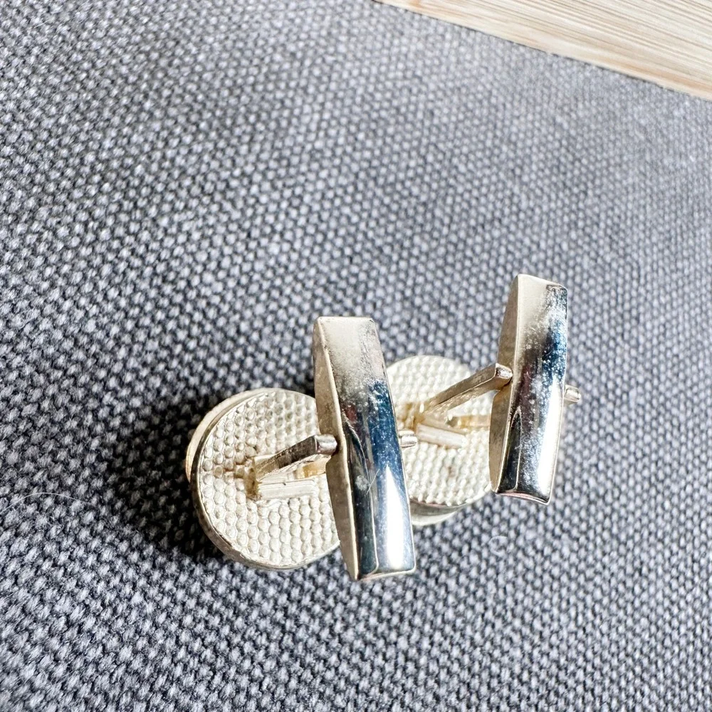 Lot of 4 Vintage Cufflinks Gold Tone Swank Shields Signed Mid Century Mens